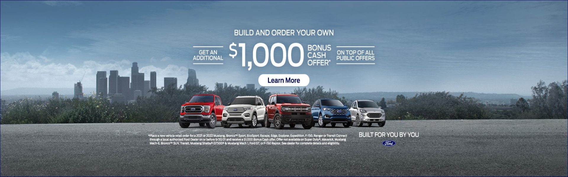 Ford $1000 custom order bonus cash