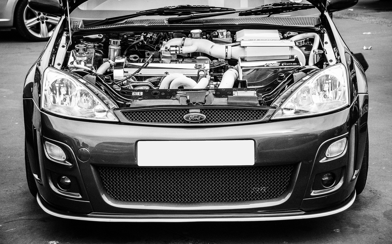 Underneath the hood of a Ford Focus vehicle