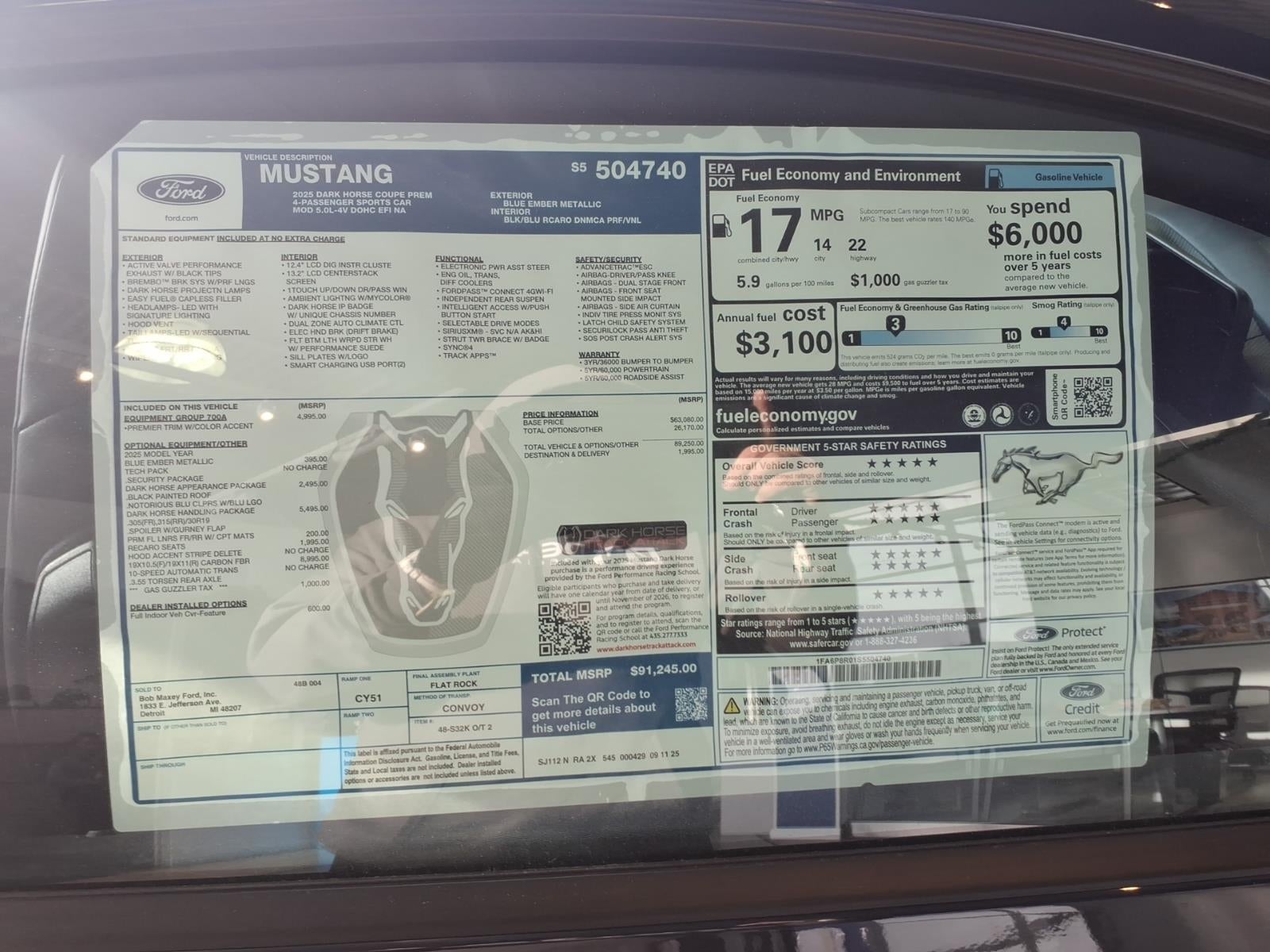 2025 Ford Mustang Dark Horse