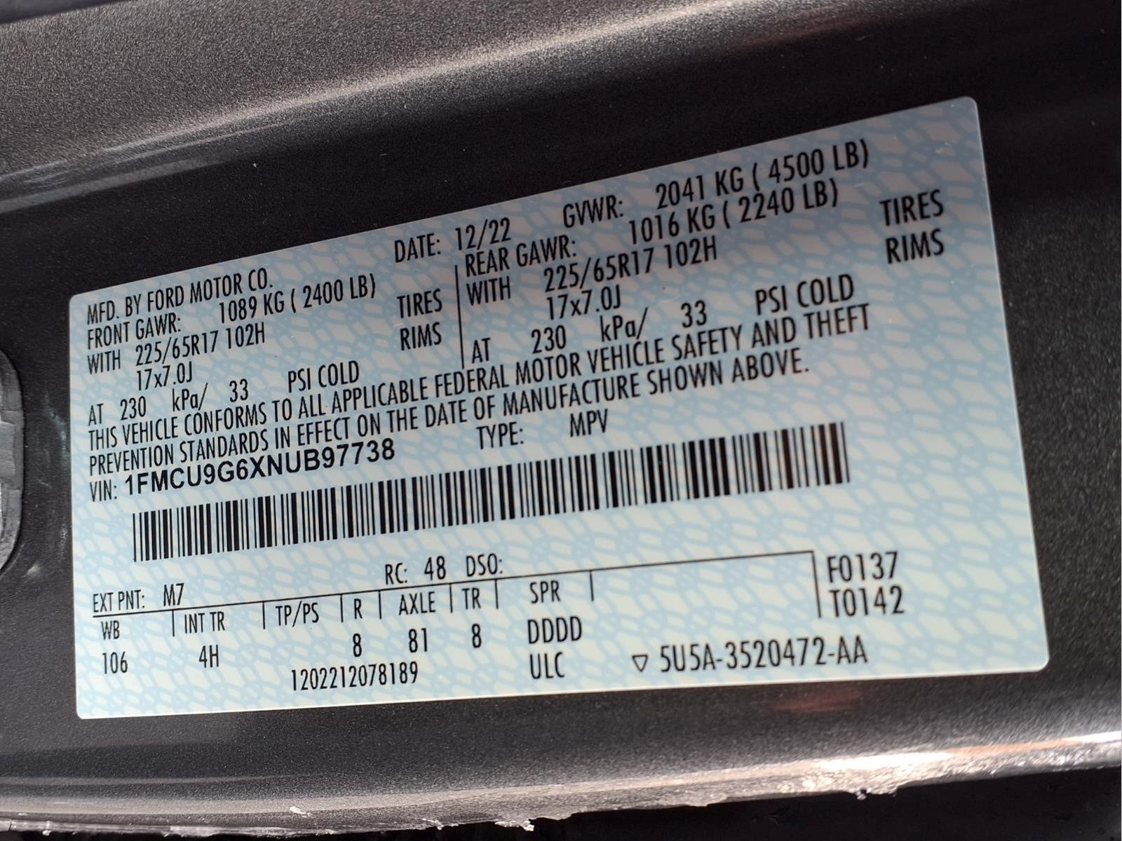 2022 Ford Escape SE