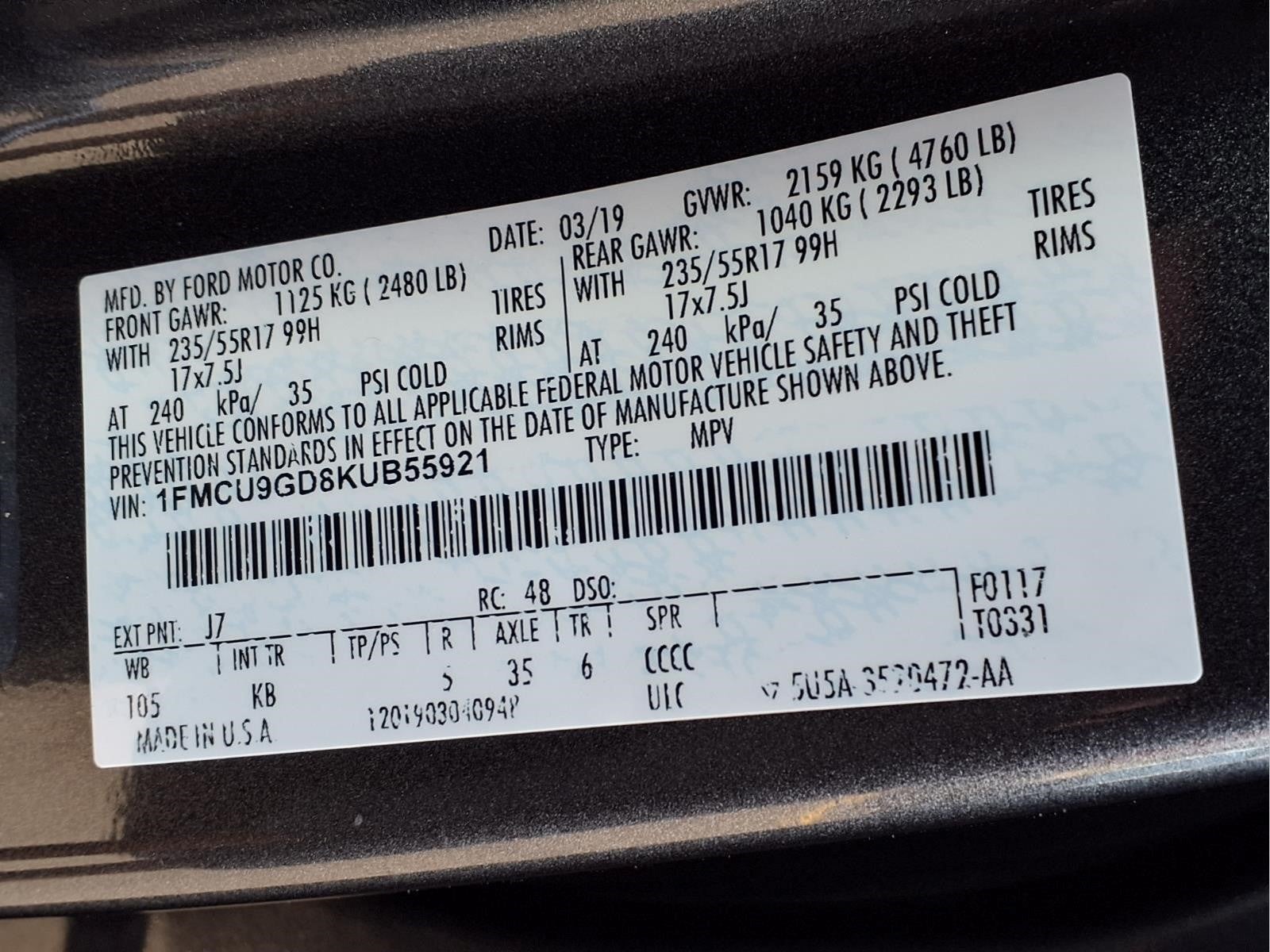 2019 Ford Escape SE
