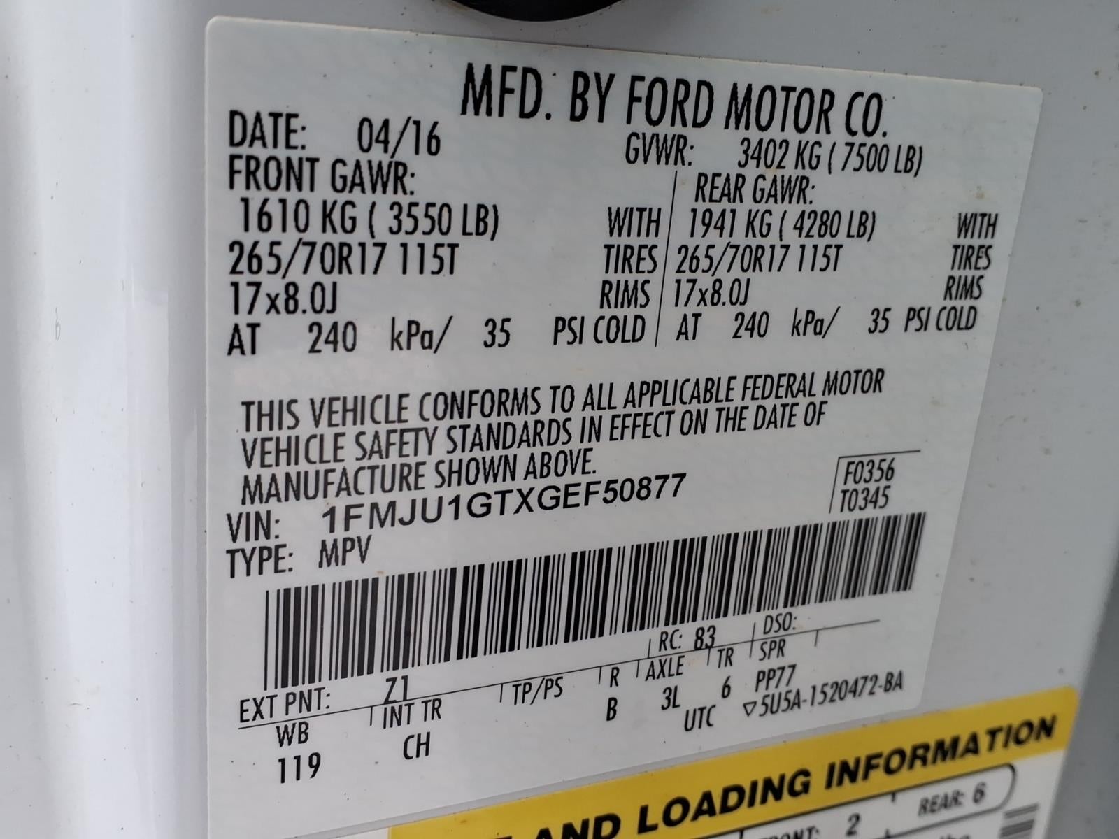 2016 Ford Expedition XL Fleet