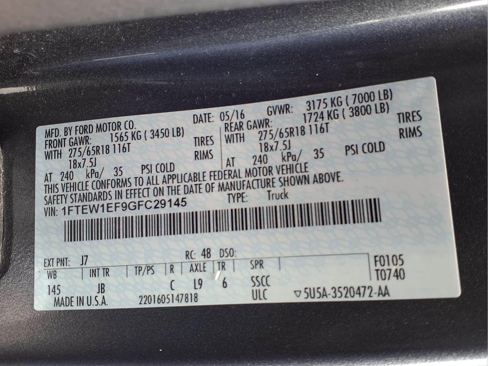 2016 Ford F-150 XLT