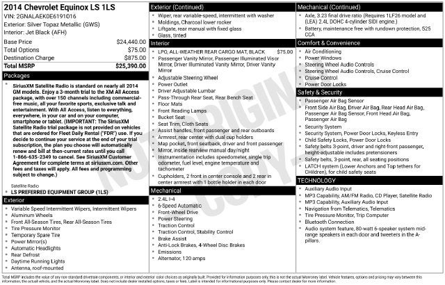 2014 Chevrolet Equinox LS